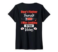 Donna Backprint Non lusingarti, guardavo Le tue vene Maglietta con Collo a V