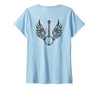 Donna Backprint | Suonatore di Banjo Country-Music Banjo Maglietta con Collo a V
