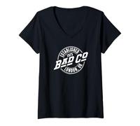 Donna Bad Company fondata nel 1973 con logo di Londra Maglietta con Collo a V