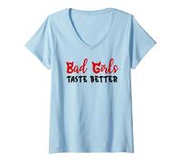 Donna Bad Girls Taste Better Unholy Nun Dark Romance Sexy Women Maglietta con Collo a V