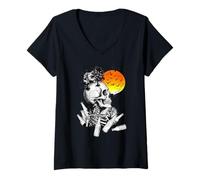 Donna Bad Hangover Skeleton Tree Art per Gli Amanti delle Feste Maglietta con Collo a V