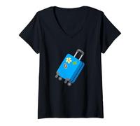 Donna Bagaglio Valigia Costume Maglietta con Collo a V