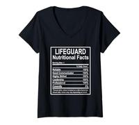 Donna Bagnino Divertente Fatti nutrizionali Bagnino Lavoratore Maglietta con Collo a V