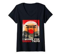 Donna Bagno Onsen I Brake for Onsen Trips Maglietta con Collo a V