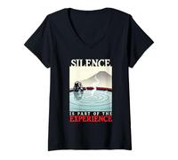 Donna Bagno Onsen Silence Is Part of The Experience Maglietta con Collo a V