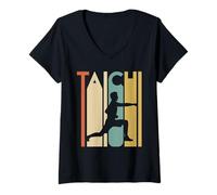 Donna Balance in Motion - Retro Tai Chi Yin Yang Arti Marziali Regalo Maglietta con Collo a V