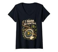 Donna Balestra I Blame The Wind First Maglietta con Collo a V