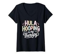 Donna Ballerina da Ginnastica Hula Hooping Coach Hoops Dancing Maglietta con Collo a V