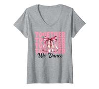 Donna Ballerina Ragazza Balletto Danza Ballerina Insieme Noi Danza Maglietta con Collo a V