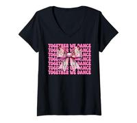 Donna Ballerina Ragazza Balletto Danza Ballerina Insieme Noi Danza Maglietta con Collo a V
