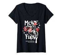 Donna Ballerino Breakdance King Streetwear Maglietta con Collo a V