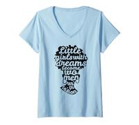 Donna Bambine con Sogni Diventano Donne con Visione Maglietta con Collo a V