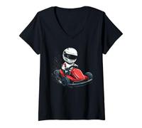 Donna Bambini Go Kart Maglietta con Collo a V