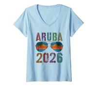 Donna Bambini Isole Turks & Caicos 2026 Viaggio Spiaggia Vacay Maglietta con Collo a V