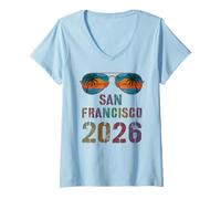 Donna Bambini San Francisco 2026 Vacay Cruise Vacation Matching Maglietta con Collo a V