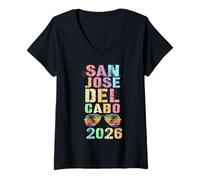 Donna Bambini San Jose del Cabo 2026 Viaggio Spiaggia Vacay Besties Maglietta con Collo a V