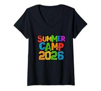 Donna Bambini Summer Camp 2026 Camping Host Director Vibes My Besties Maglietta con Collo a V