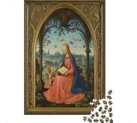 Donna, Bambino, Cornice DorataArte religiosa rinascimentalePuzzle 1000 Pezzi Per Adulti, Giochi EduGattoivi70x50cm/1000pcs