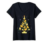 Donna Banana Fruit Lover Christmas Tree Lights Banana Xmas Maglietta con Collo a V