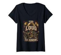Donna Banda Musicale Too Loud To Ignore Maglietta con Collo a V