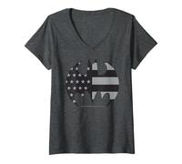 Donna Bandiera Batman Emblema US Union Gotham Night Icon Tema Maglietta con Collo a V