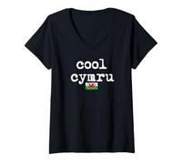 Donna Bandiera del Galles del Drago Cool Cymru Bandiere Galles Uomini Donne Regalo Maglietta con Collo a V