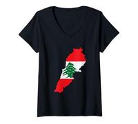 Donna Bandiera del Libano, Beirut, Cedro, libanese, Heritage Design Maglietta con Collo a V