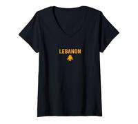 Donna Bandiera del Libano, Beirut, Cedro, libanese, Heritage Design Maglietta con Collo a V