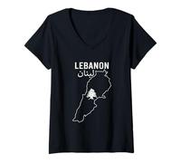 Donna Bandiera del Libano, Beirut, Cedro, libanese, Heritage Design Maglietta con Collo a V