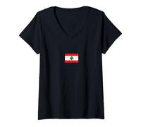 Donna Bandiera del Libano, Beirut, Cedro, libanese, Heritage Design Maglietta con Collo a V