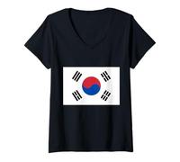 Donna Bandiera della Corea del Sud Maglietta con Collo a V