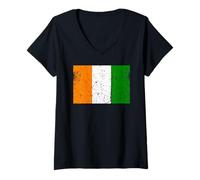 Donna Bandiera della Costa D'Avorio Grafica per Uomini Donne Bambini Maglietta con Collo a V