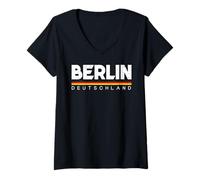 Donna Bandiera della Germania di Berlino Maglietta con Collo a V