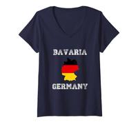Donna Bandiera della Germania in Stile retrò della Baviera Maglietta con Collo a V