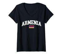 Donna Bandiera dell'Armenia, Diaspora armena, Regalo Patriottico della nazionalità Maglietta con Collo a V