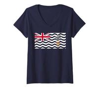 Donna Bandiera delle Isole CHAGOS Territorio dell'Oceano Indiano Britannico Maglietta con Collo a V
