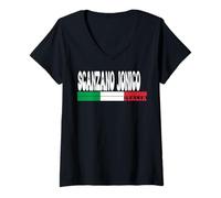 Donna Bandiera dell'Italia degli Amanti dei Viaggi di Scanzano Jonico City Italia Maglietta con Collo a V