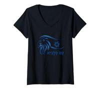 Donna Bandiera israeliana Leone Rising Maglietta con Collo a V