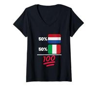 Donna Bandiera Italia Plus Olanda Mix Heritage Maglietta con Collo a V