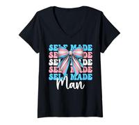 Donna Bandiera LGBTQ Transgender Trans Pride Self Made Man Maglietta con Collo a V