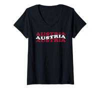 Donna Bandiera Nazionale austriaca patriottica Austria Fan Pride Heritage Maglietta con Collo a V