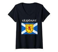 Donna Bandiera scozzese Oliphant Clan cognome Scozia Maglietta con Collo a V