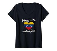 Donna Bandiera Venezuela Libre Hasta El Final Maria Corina Machado Maglietta con Collo a V