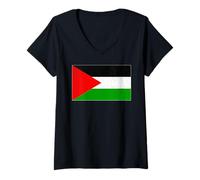 Donna Bandiera vintage della Palestina per uomini, donne, bambini, ragazzi e ragazze Maglietta con Collo a V