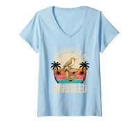 Donna Bankrupted By Bird Seed Funny Bird Watching Retro Tramonto Maglietta con Collo a V