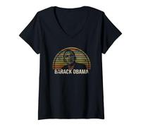 Donna Barack Obama 44° Presidente USA Vintage Maglietta con Collo a V