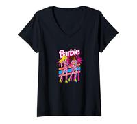 Donna Barbie - Barbie & Teresa Pattinaggio - Palme Maglietta con Collo a V