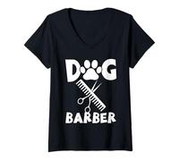 Donna Barbiere per Cani da toelettatura Maglietta con Collo a V