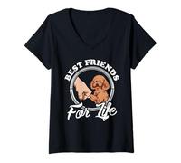Donna Barboncino giocattolo divertente per amanti dei cani "Best Friends" Maglietta con Collo a V