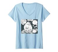 Donna Barca da Pesca Moomin Love Moomintroll & Snorkmaiden Maglietta con Collo a V